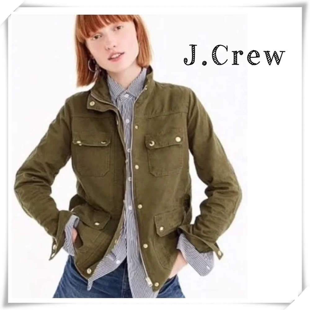 J.Crew Downtown Field Jacket Utility Safari Jacket in Green Style #H7904